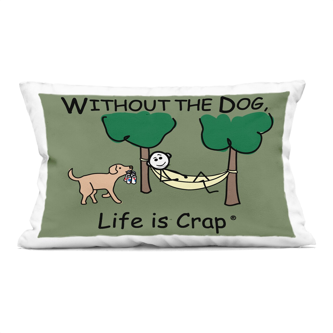 Stupell Industries Life Crap Without Dog Decorative Printed Throw Pillow Design by LIC, 14 x 7 x 20